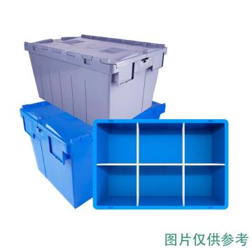 Raxwell 斜插系列蓝色周转箱TK64365,外尺寸(mm)::600×400×365,带6分格板，RHSS4242 售卖规格：1个