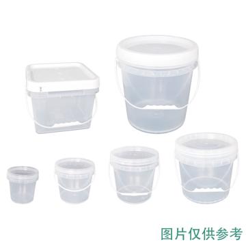 安赛瑞 透明广口塑料桶（圆形无手提）实验室带盖密封桶样品桶涂料桶留样收纳桶 1L，600594 售卖规格：1个