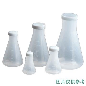 安赛瑞 加盖塑料三角烧瓶（2个装）锥形瓶平底烧瓶带盖塑料烧瓶 250ml，600537 售卖规格：2个/件