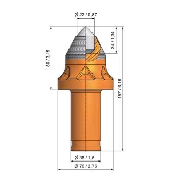 恒鼎中钻 截齿，截齿，U135 U135 售卖规格：1个