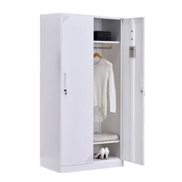 Raxwell 钢制储物柜，收纳柜更衣柜纯白色窄边套色款 二门更衣柜，长900*宽500*高1850mm