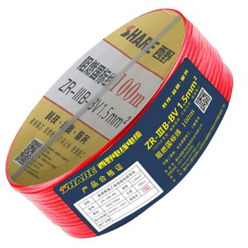 西野 铜芯聚氯乙烯绝缘单芯硬线，BV-1.5 红色 售卖规格：100米/卷