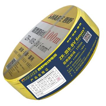 西野 铜芯聚氯乙烯绝缘单芯硬线，BV-6 黄色 售卖规格：100米/卷