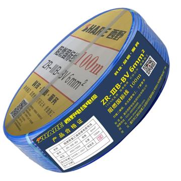 西野 铜芯聚氯乙烯绝缘单芯硬线，BV-6 蓝色 售卖规格：100米/卷