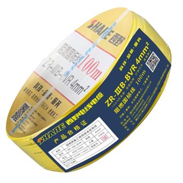 西野 铜芯聚氯乙烯绝缘单芯软线，BVR-4 黄色 售卖规格：100米/卷