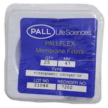 颇尔/PALL Pallflex® 石英滤膜，Air Monitoring Filters - 47 mm，，7202 售卖规格：25片/包