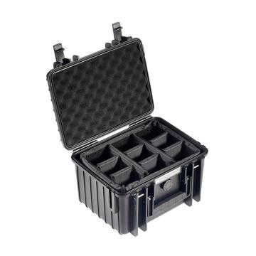 倍威 安全工具箱 手提设备箱IPx67防水防尘 底部间隔，Type2000/B/RPD 黑色，250x175x155 售卖规格：1个