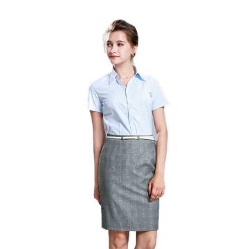 笙谷 短袖商务衬衫，XGVD104-35 女士浅蓝色涤棉 售卖规格：1件