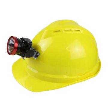 汉盾 V型ABS透气型矿工安全帽，HD-HT14黄色 含矿灯，带透气孔，旋转式帽衬，Y型下颚带 售卖规格：1顶