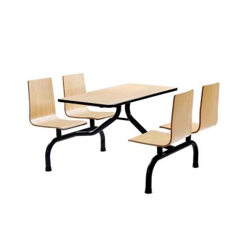 企诺 连体餐桌椅，QN-CDZ-105 一桌四椅连体 1200*600*750mm 售卖规格：1张