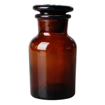 申迪 棕色玻璃大口试剂瓶，250ml，口部内径4.2cm，瓶身外径7cm，高度13cm，SD-棕玻璃磨口瓶250ml 售卖规格：8只/盒
