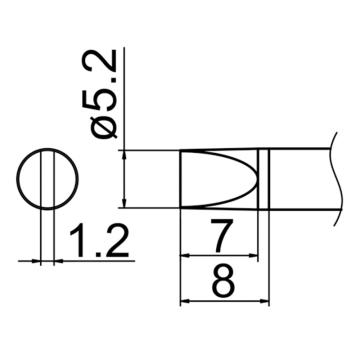 白光/HAKKO 烙铁头T12系列，一字形，配套焊台FX951、FM203，T12-D52 售卖规格：1个