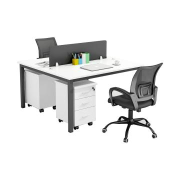 臻远 时尚简约办公桌工位，ZY-XY-BGZ02 1200*1200*750mm 两人位带档板电脑桌员工办公桌（含活动柜） 售卖规格：1套
