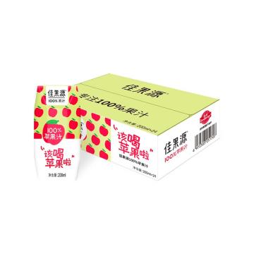 佳果源 果味饮料，100%复合苹果汁200ml*24瓶 售卖规格：1箱