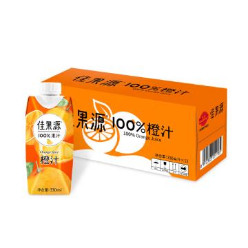 佳果源 果味饮料，100%橙汁330ml*12瓶 售卖规格：1箱