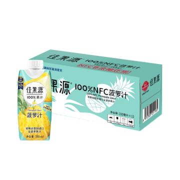 佳果源 果味饮料，100%NFC菠萝汁330ml*12瓶 售卖规格：1箱