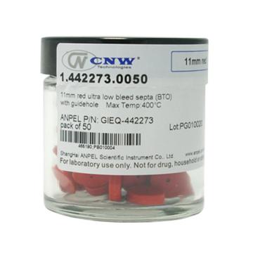 CNW 红色低流失进样隔垫(BTO)，GIEQ-442273 预穿孔，11mm，最高400℃，50个/包 售卖规格：1瓶