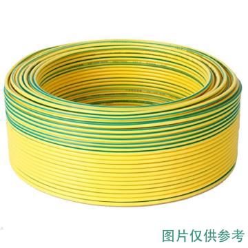 津达线缆 阻燃C类单芯硬线，ZC-BV-6 黄绿双色 售卖规格：100米/卷