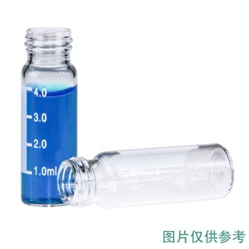 安赛瑞 玻璃顶空进样瓶，透明，4ml，带刻度，100个，不含盖垫，601392 售卖规格：1个