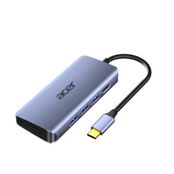 宏碁/ACER 扩展坞，C802-7B 太空灰铝壳 USB3.0X3 HDMIX1 SD/TF卡槽X1 PD充电口X1 0.2米 售卖规格：1盒