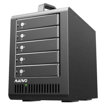 麦沃/MAIWO 全铝5盘位磁盘阵列，K5FU3SR 支持2.5/3.5英寸串口机械硬盘柜硬盘盒 5盘阵列柜内含0TB硬盘 售卖规格：1台