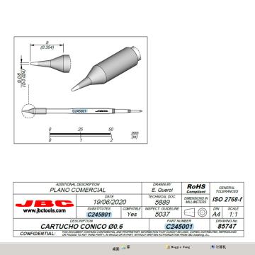 JBC 烙铁头，C245-001 售卖规格：1个