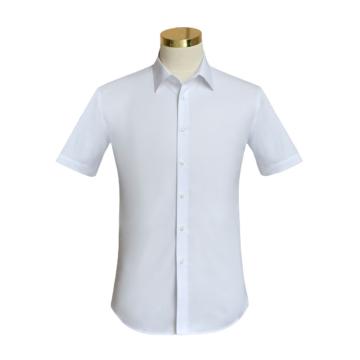 希努尔 男式短袖白色衬衫，Sioner短白男棉+竹纤维 50%棉、50%竹纤维，150/76-175/112 售卖规格：1件