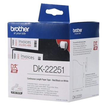 兄弟/BROTHER DK色带，DK-22251 62mm*15.24m 热敏白底/黑红字 售卖规格：1卷