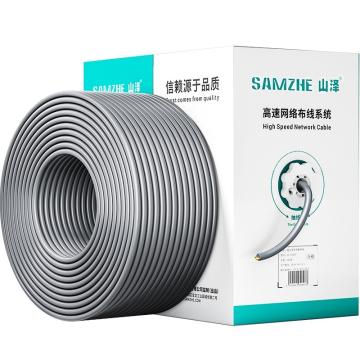 山泽 CAT5E超五类非屏蔽四对双绞线无氧铜高速网线，SZ-5305A(0.5mm) 灰色 (24AWG） 售卖规格：305米/箱