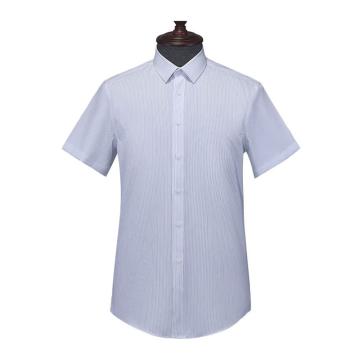 海纳维尔 男女纯白色纯棉短袖衬衣，HNWE2207白纯棉短袖衬衣 成衣免烫，舒适亲肤，定制 售卖规格：1件