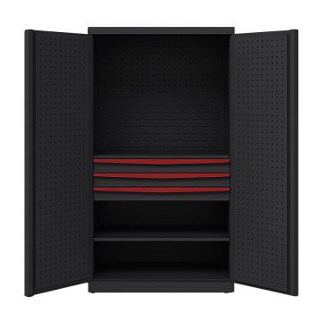 锴源 黑色工具柜内三抽(有门挂/有背挂)，尺寸:1830×1000×550mm 黑色+红色 售卖规格：1个