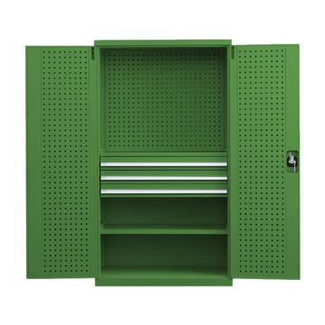盛悦欣美 重型置物柜，橄榄绿色,1000×500×1800mm 有挂板内三抽三层 售卖规格：1个