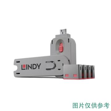 林迪/LINDY USB锁，40453 资料防盗电脑堵塞器USB锁 橙色 售卖规格：1套