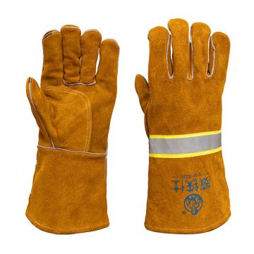 威铁仕 电焊手套，N2 金黄色牛皮双层加托，60双/箱 5双/真空包装 售卖规格：1双