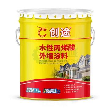 创途/CHUANGTU 水性丙烯酸外墙涂料，N707，红，20KG/桶 售卖规格：20公斤/桶