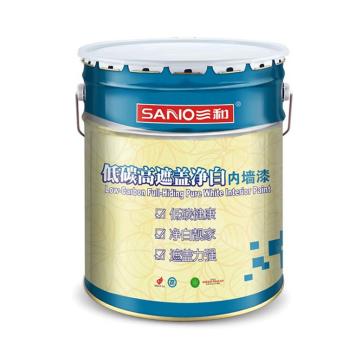 三和/SANVO 低碳高遮盖净白乳胶漆，低碳高遮盖，白色，20KG/桶 售卖规格：20公斤/桶