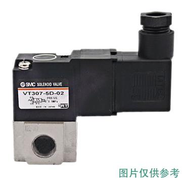 SMC 5通电磁阀，VT307-4D1-02-F DIN插座式（带插头）,AC220,Rc1/4"，带托架 售卖规格：1个