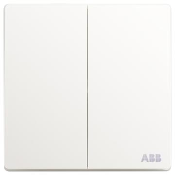 ABB 轩致系列面板开关，AF122L 白色 双开单控，86型白色暗装，AF122L 售卖规格：1个