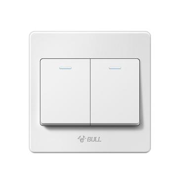 公牛 G07系列面板开关，G07K212C 二开双控 86型白色暗装 售卖规格：1个