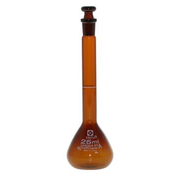 柴田科学/SIBATA 容量瓶，1-8659-04-57 25ml，A级，茶色，附中文校准证书 售卖规格：1个