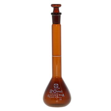 柴田科学/SIBATA 容量瓶，6-241-03-57 20ml，附中文校准证书，茶色，高精度 售卖规格：1个
