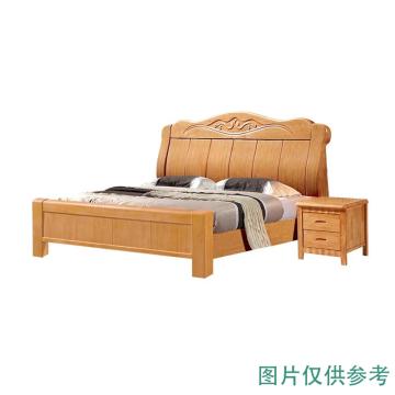 悦山 组合家具现代大床加厚主卧室双人床实木床单床，1.5米