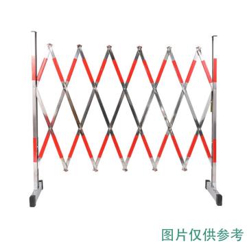 夜莺 不锈钢伸缩围栏，不锈钢红白色 1.2米高*可伸2.5米 售卖规格：1套