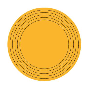 帛拉 仪表盘上下限标识 直径150mm（整圆）黄色，BL00243 售卖规格：10张/包