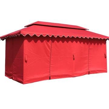 安赛瑞 罗马帐篷，户外展销广告活动遮阳防雨棚凉亭，4×6m柱10cm单边有围有纱，酒红，4N00163 售卖规格：1顶