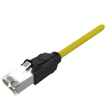 兆龍 工業屏蔽型PVC超六類工業以太網電纜組件,RJ45/RJ45 黃色，1米