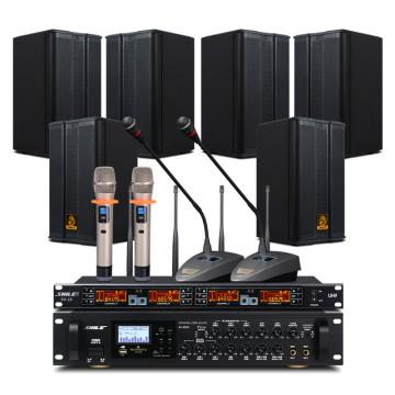 狮乐 会议音箱套装，AV-8820+BX-503*6+SH-10（黑） 无线话筒音响功放套装 售卖规格：1套