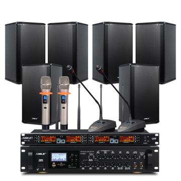 狮乐 会议音箱套装，AV-8820+BX-108*6+SH-10 会议音响系统定阻功放+壁挂音响 售卖规格：1套