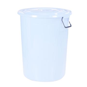 科力邦 大号塑料桶圆形收纳桶大容量水桶，KB3002 50L白色 有盖 售卖规格：1个