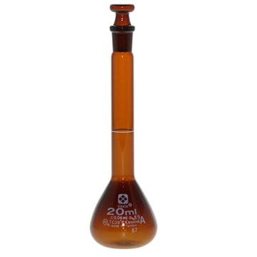 柴田科学/SIBATA 容量瓶，1-8659-03 20ml，A级，茶色 售卖规格：1个